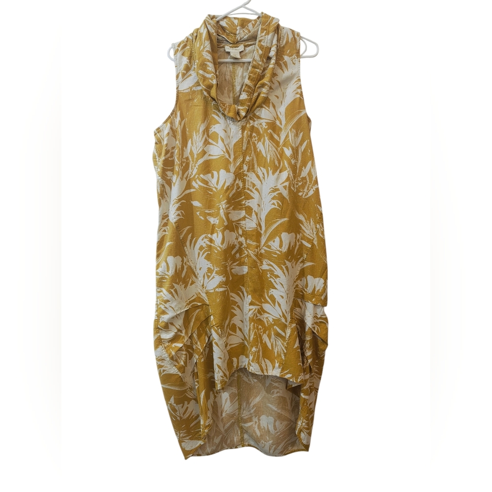 Cynthia Rowley Mustard Floral High Low Dress